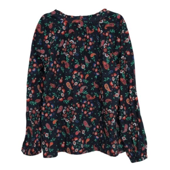 Croft & Barrow Floral Paisley Shirt Womens Size XL Blue Lightweight V Neck - Picture 7 of 7